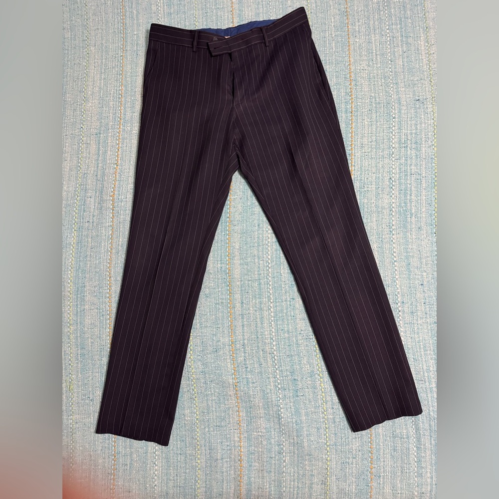 Vintage Pinstripe Black Trousers